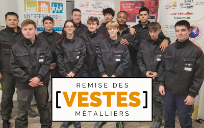Nos élèves en CAP Métallier reçoivent leur tenue professionnelle Made in T’CAP T’PRO